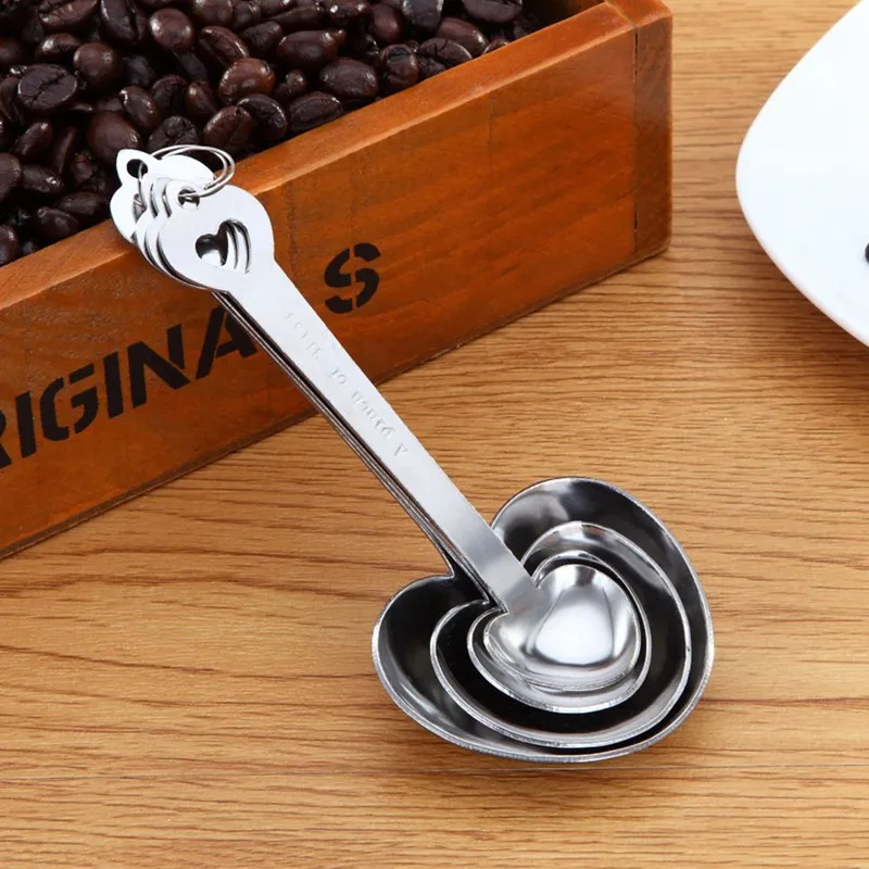 4pcs/set Stainless Steel Heart Shaped Measuring Spoons Kitchen Tools for Baking Coffee Tea Wholesale
4pcs/set Stainless Steel Heart Shaped Measuring Spoons Kitchen Tools for Baking Coffee Tea Wholesale