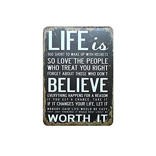 Believe Life is Worth It Metal Wall Poster Tin Sign Vintage BBQ Restaurant Dinner Room Cafe Shop Decor
Believe Life is Worth It Metal Wall Poster Tin Sign Vintage BBQ Restaurant Dinner Room Cafe Shop Decor
