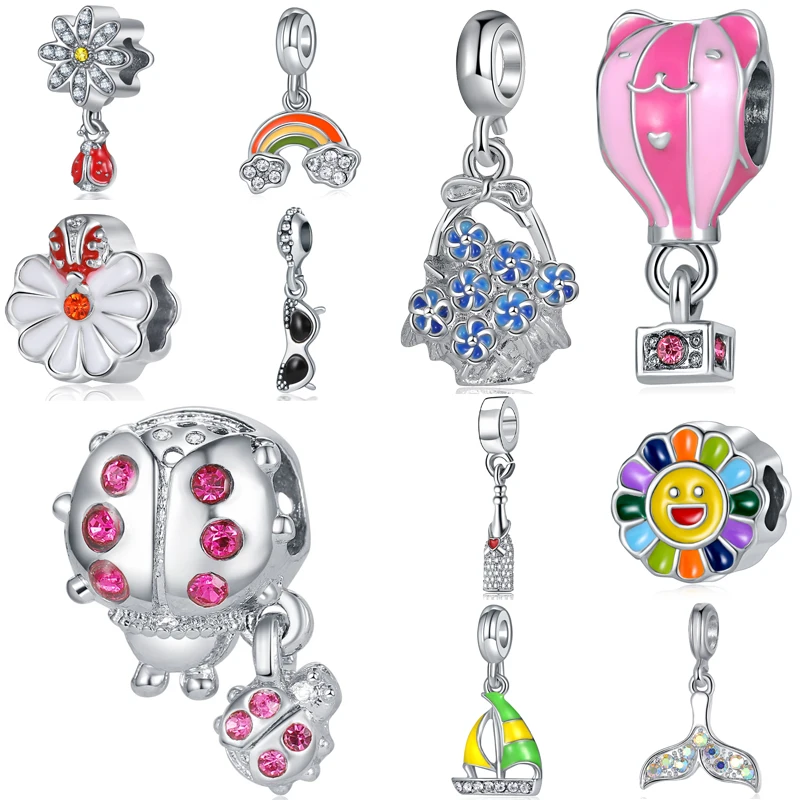 Summer Ocean Boat Sunflower Sunglasses Campanula Ladybug Hot Air Balloon Beads Fit Original Bracelet Charms Jewelry for Women
Summer Ocean Boat Sunflower Sunglasses Campanula Ladybug Hot Air Balloon Beads Fit Original Bracelet Charms Jewelry for Women