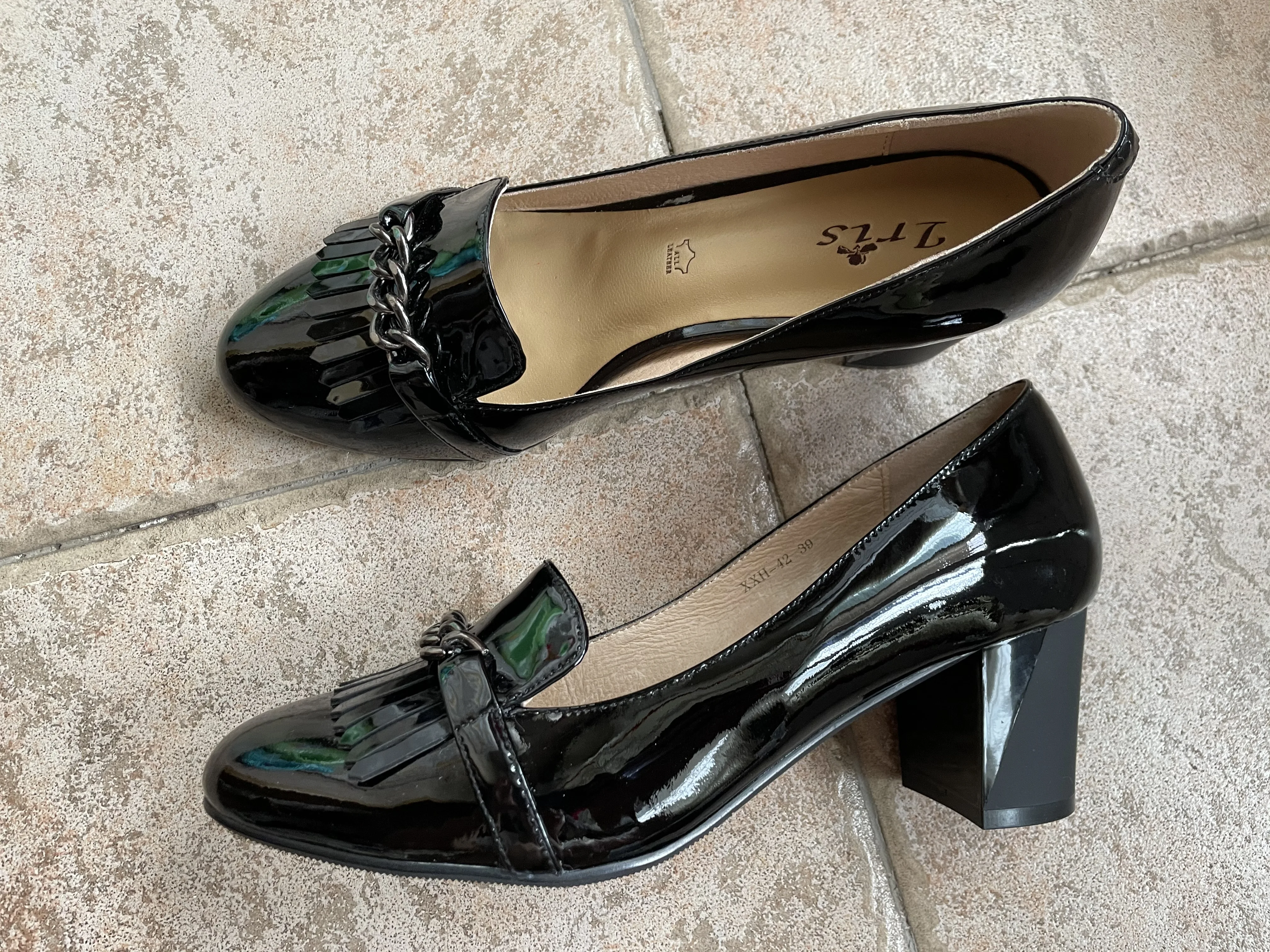 Туфли-лодочки женские кожаные высокий каблук элегантная офисная обувь с
