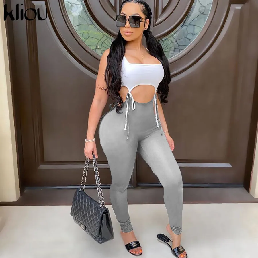 Kliou women bandage two pieces set sleeveless crop top hollow out leggings patchwork outfit fitness Fashion female Matching Sets
Kliou women bandage two pieces set sleeveless crop top hollow out leggings patchwork outfit fitness Fashion female Matching Sets