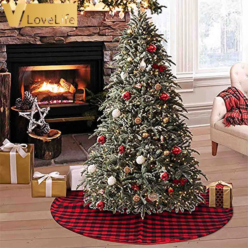 Christmas Tree Skirt Red and Black Buffalo Plaid Christmas Decorations For Home Xmas Christmas Tree Mat
Christmas Tree Skirt Red and Black Buffalo Plaid Christmas Decorations For Home Xmas Christmas Tree Mat