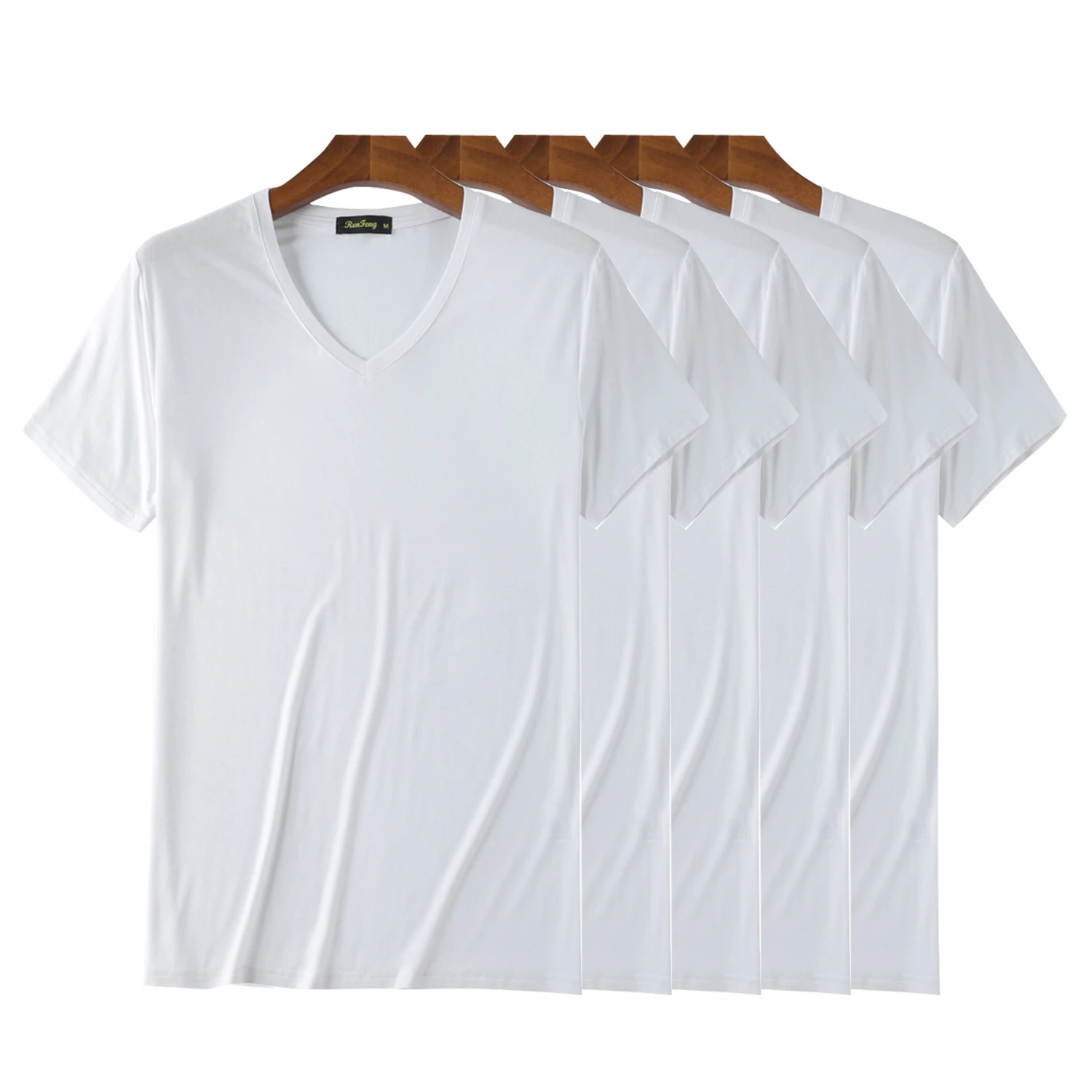 Мужская дышащая футболка с коротким рукавом и v образным вырезом 5 шт. в упаковке