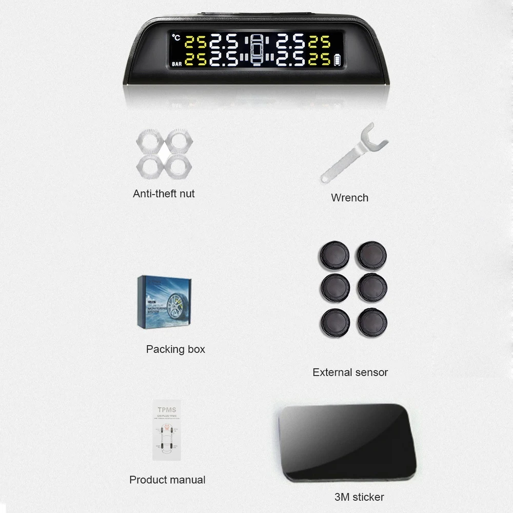 Small Truck Pressure Solar Energy External Monitoring System Abnormal Alarm TPMS Wireless Tire Pressure Monitor System
Small Truck Pressure Solar Energy External Monitoring System Abnormal Alarm TPMS Wireless Tire Pressure Monitor System