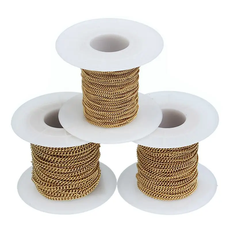 Ciseng 10yards/roll 1.5mm 2mm 2.2mm Stainless Steel Metal Open Link Chain Gold Color Chains for DIY Jewelry Making
Ciseng 10yards/roll 1.5mm 2mm 2.2mm Stainless Steel Metal Open Link Chain Gold Color Chains for DIY Jewelry Making