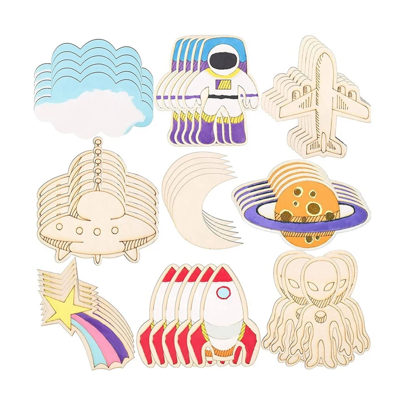 45 PCS Wooden Paint Crafts Outer Space Unfinished Blank Wood Cutouts DIY Art Project For Kids Painting Home Decoration
45 PCS Wooden Paint Crafts Outer Space Unfinished Blank Wood Cutouts DIY Art Project For Kids Painting Home Decoration