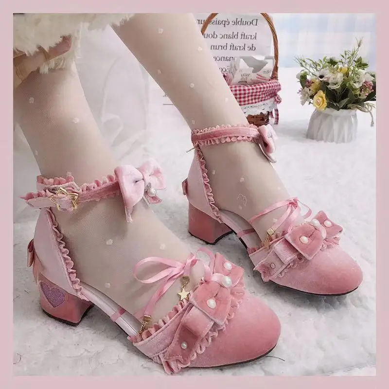 Lolita Japanese Mary Jane shoes girl cute lace bowknot pearl shallow mouth shoes pointed retro women shoes loli cosplay cos
Lolita Japanese Mary Jane shoes girl cute lace bowknot pearl shallow mouth shoes pointed retro women shoes loli cosplay cos