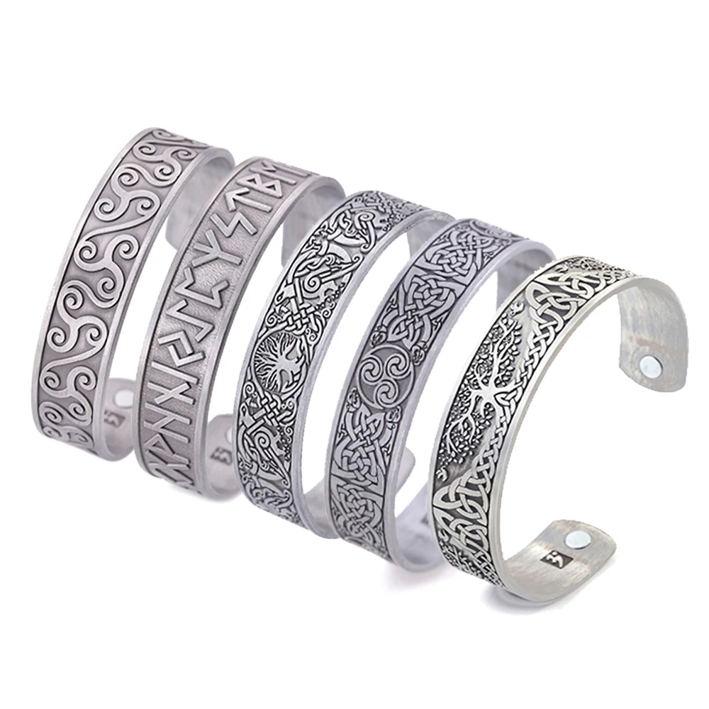 

Teamer Viking Talisman Health Bracelets Tree Of Life Luck Knot Runes Celtics Knot Amulet Bangles Women Men Adjustable Bracelet