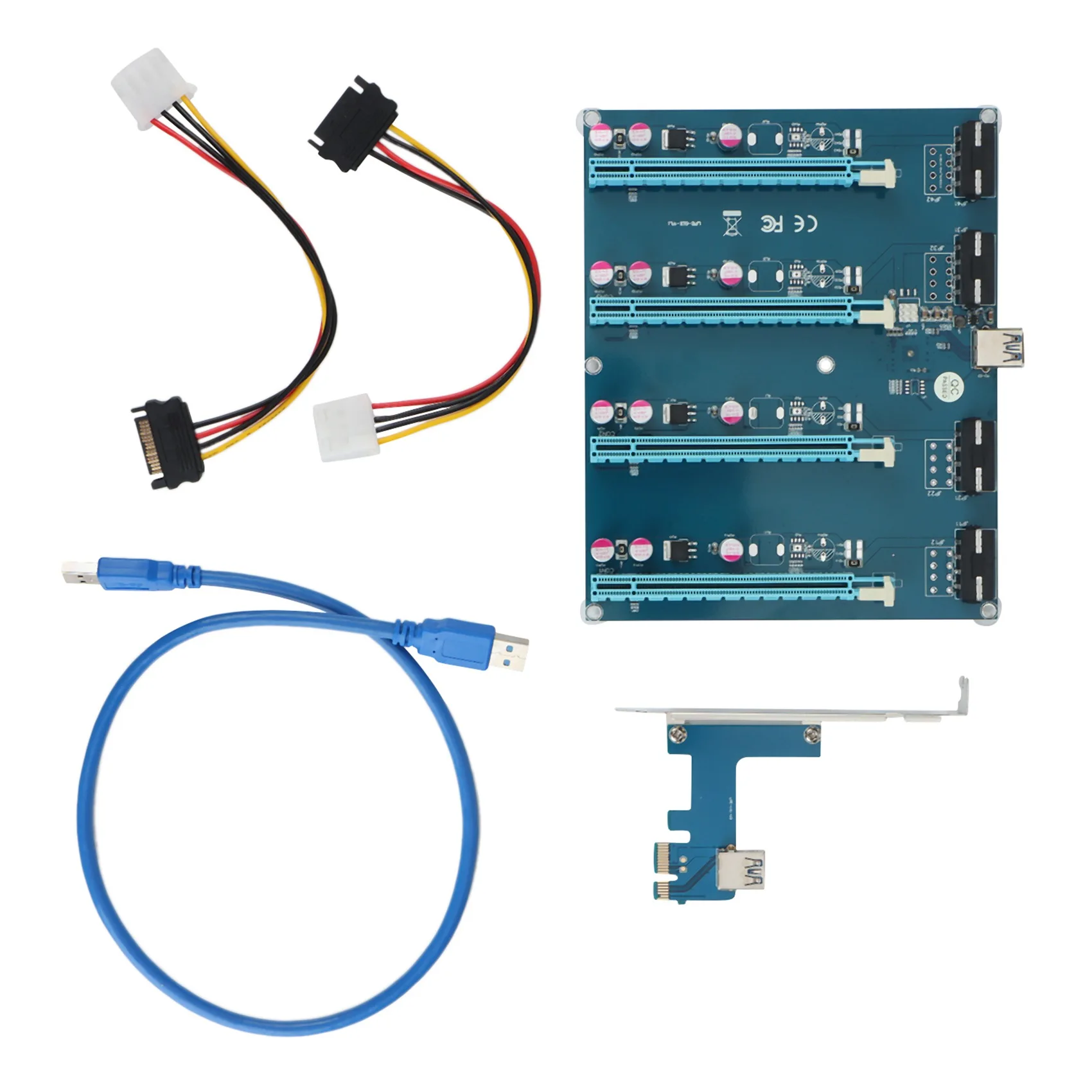 PCIe 1 to 4 PCI Express 16X Slots Riser Card PCI-E 1X to External 4 Slot Adapter PCIe Port Multiplier for Mining
PCIe 1 to 4 PCI Express 16X Slots Riser Card PCI-E 1X to External 4 Slot Adapter PCIe Port Multiplier for Mining