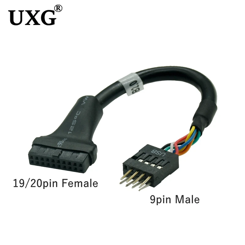 

New 15cm USB 3.0 20pin Housing Male To Motherboard USB 2.0 9pin Female Cable Adapter For desktop Computer PC Mainboard