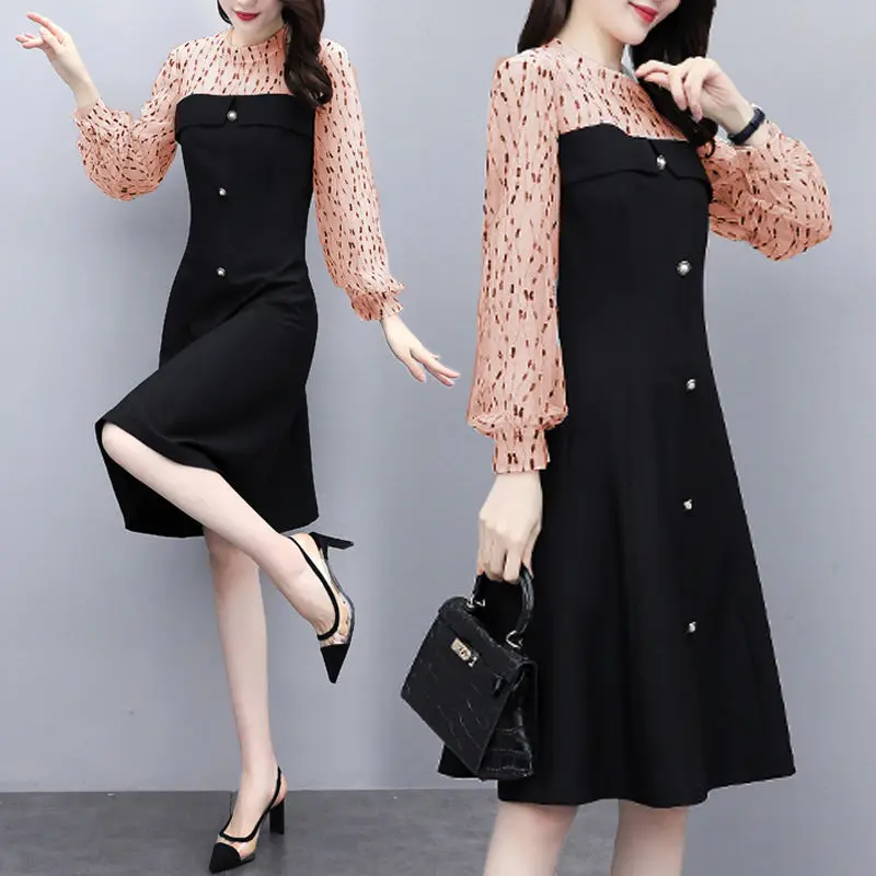 Women's Spring Autumn Style Mesh Dress Puff Sleeve O-Neck Printed Button Patchwork Casual Dress AA3152
Women's Spring Autumn Style Mesh Dress Puff Sleeve O-Neck Printed Button Patchwork Casual Dress AA3152