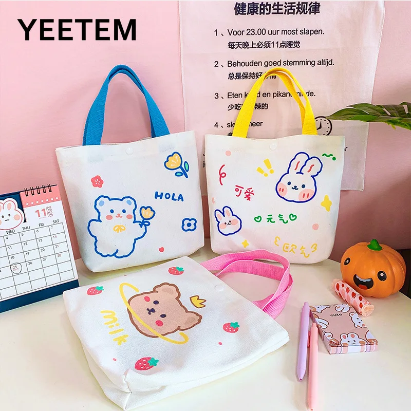 Canvas Bag Diagonal One-shoulder Handbag Student Women's Bag Cute Cartoon Rabbit Bear Large-capacity Hand-carry Canvas Bag
Canvas Bag Diagonal One-shoulder Handbag Student Women's Bag Cute Cartoon Rabbit Bear Large-capacity Hand-carry Canvas Bag