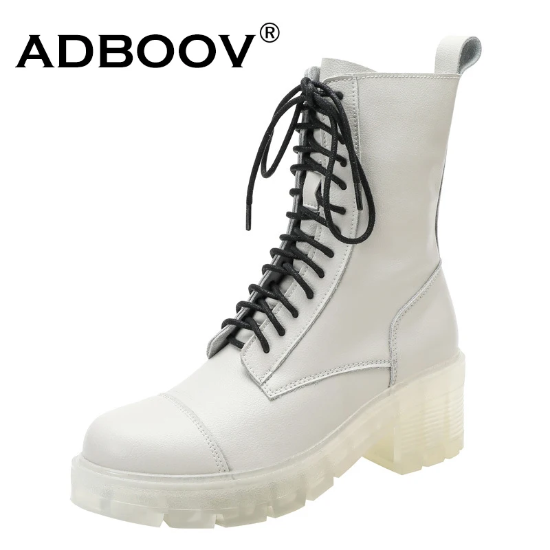ADBOOV 2020 New Fall Winter Ankle Boots Women Transparent Sole Fashion Martens Boots Leather Chunky Heel Shoes Ladies
ADBOOV 2020 New Fall Winter Ankle Boots Women Transparent Sole Fashion Martens Boots Leather Chunky Heel Shoes Ladies