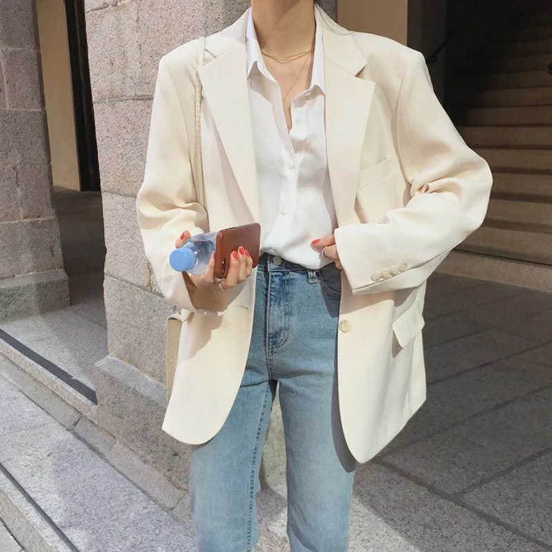 Loose Outerwear Women Suit Jacket Spring Summer Female Jacke Elegant Chic Single-breasted Women Blazer Femme
Loose Outerwear Women Suit Jacket Spring Summer Female Jacke Elegant Chic Single-breasted Women Blazer Femme
