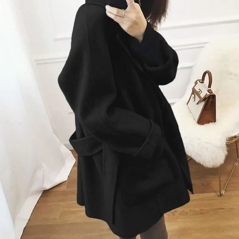 Woollen coat women's new mid long cashmere woolen coat in autumn and winter 2020 
Woollen coat women's new mid long cashmere woolen coat in autumn and winter 2020