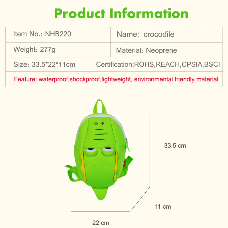 NOHOO Toddler Backpack for Boys 3D Cartoon Crocodile Kids Backpack Kindergarten Girls Children School Bag Mochila Infantil
NOHOO Toddler Backpack for Boys 3D Cartoon Crocodile Kids Backpack Kindergarten Girls Children School Bag Mochila Infantil