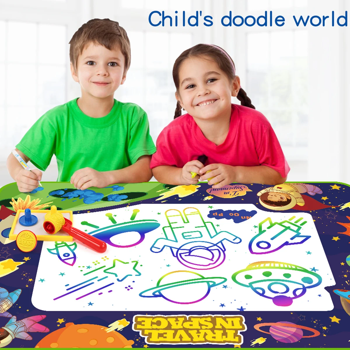 40x28 Inch Water Drawing Mat Coloring Doodle Mat with Pens Montessori Toys Reusable Painting Board Educational Toys for Kids
40x28 Inch Water Drawing Mat Coloring Doodle Mat with Pens Montessori Toys Reusable Painting Board Educational Toys for Kids