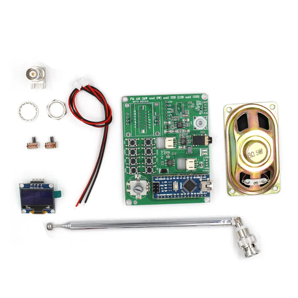 Audio Receiver FM AM SSB Finished Type 3.5mm Audio Output BNC Antenna Interface With Audio Bandwidth Filter Speaker Antenna Wire
Audio Receiver FM AM SSB Finished Type 3.5mm Audio Output BNC Antenna Interface With Audio Bandwidth Filter Speaker Antenna Wire