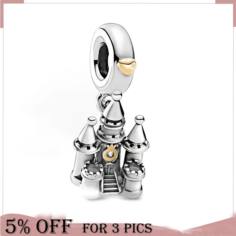 Hot Sale 925 Sterling Silver Bead 14k Gold Two-tone Castle Dangle Charm Fit Original Pandora Bracelets Women Spring Jewelry Gift
Hot Sale 925 Sterling Silver Bead 14k Gold Two-tone Castle Dangle Charm Fit Original Pandora Bracelets Women Spring Jewelry Gift