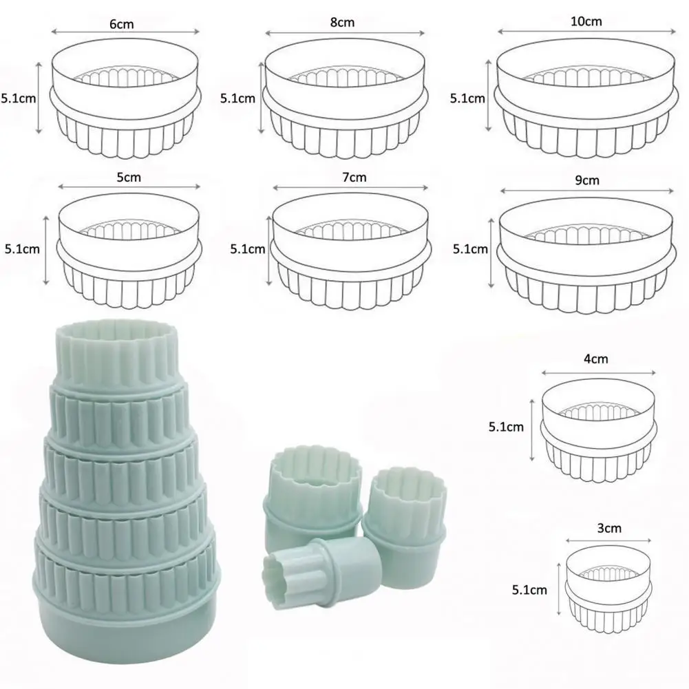8Pcs/Set Cookie Cutters Sturdy Reusable Plastic Multifunctional Wavy Round DIY Dough Shape Molds Cookie Cutter
8Pcs/Set Cookie Cutters Sturdy Reusable Plastic Multifunctional Wavy Round DIY Dough Shape Molds Cookie Cutter