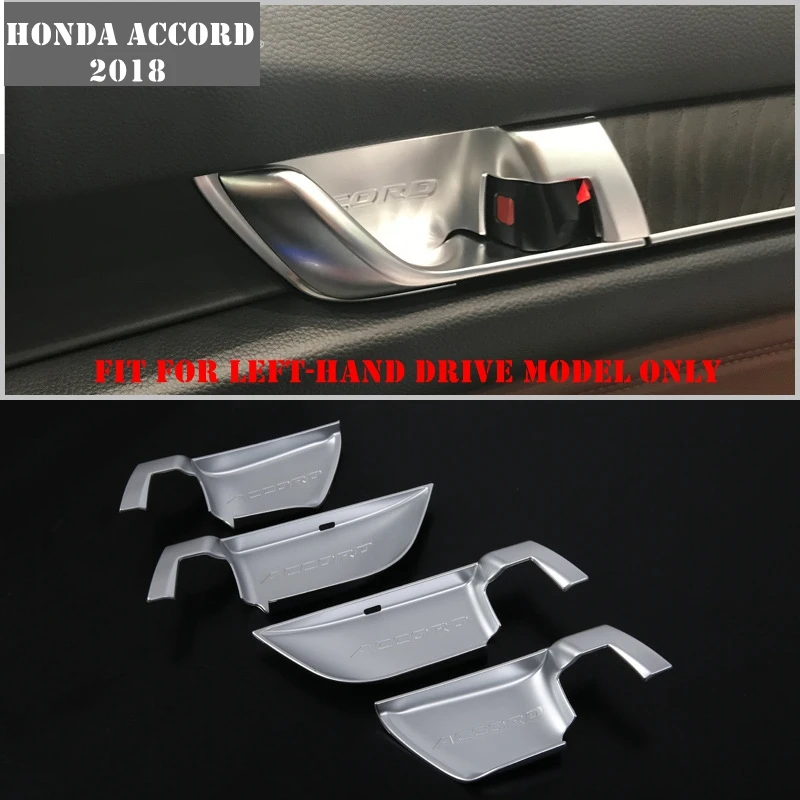 ABS Chrome For Honda Accord 2018 2019 10th Carbon fiber Plastic Interior Inner Door Handle Bowl Cover Trim car styling accessori |