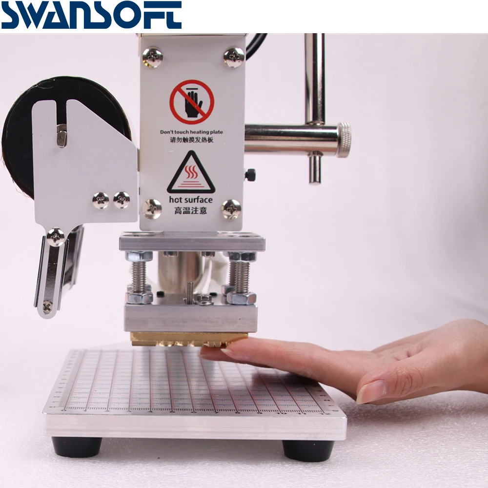 SWANSOFT 10x13 искусственная кожа деревянная бумага маркировка логотипа машина для
