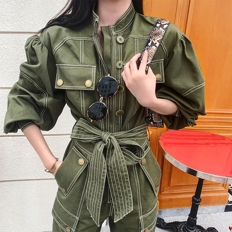 SISPELL Lantern Long Sleeve Women's Jumpsuit Stand Collar High Waist Lace Up Bowknot Loose For Female Casual Jumpsuit Fashion
SISPELL Lantern Long Sleeve Women's Jumpsuit Stand Collar High Waist Lace Up Bowknot Loose For Female Casual Jumpsuit Fashion