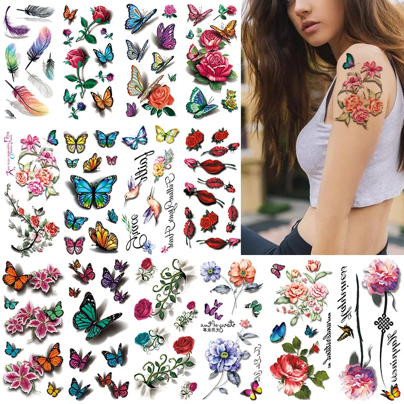 3D Waterproof Tattoo Sticker Butterfly Color Printing Temporary Tatoo Sticker Flower Animal Arm Sticker Transfer Fake Tattoo
3D Waterproof Tattoo Sticker Butterfly Color Printing Temporary Tatoo Sticker Flower Animal Arm Sticker Transfer Fake Tattoo