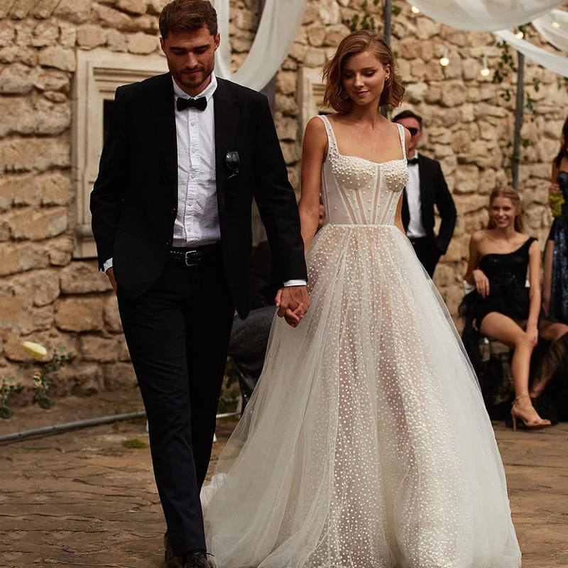 Robe de Mariee Romantic Cheap Wedding Dresses 2021 Dotted Tulle A Line Vintage Bride Dress Illusion Wedding Gowns
Robe de Mariee Romantic Cheap Wedding Dresses 2021 Dotted Tulle A Line Vintage Bride Dress Illusion Wedding Gowns