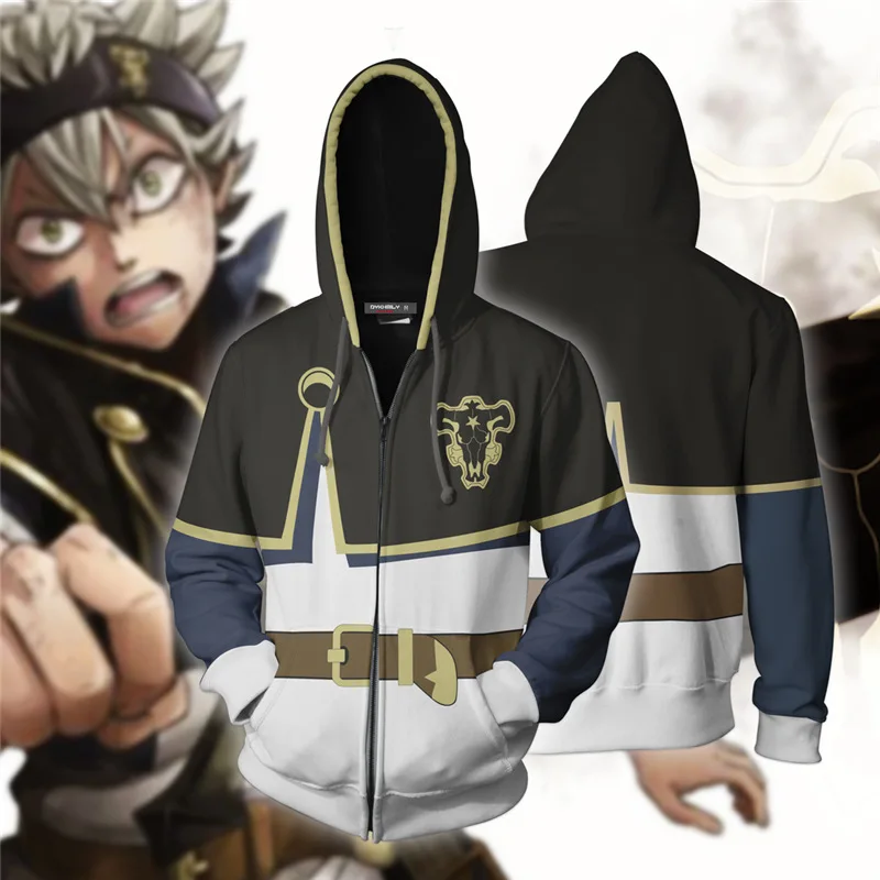 Anime Black Clover Hoodie With Zip Unisex 3D Printed Asta Five Leaf Clover Sweater Halloween Cosplay Costume
Anime Black Clover Hoodie With Zip Unisex 3D Printed Asta Five Leaf Clover Sweater Halloween Cosplay Costume