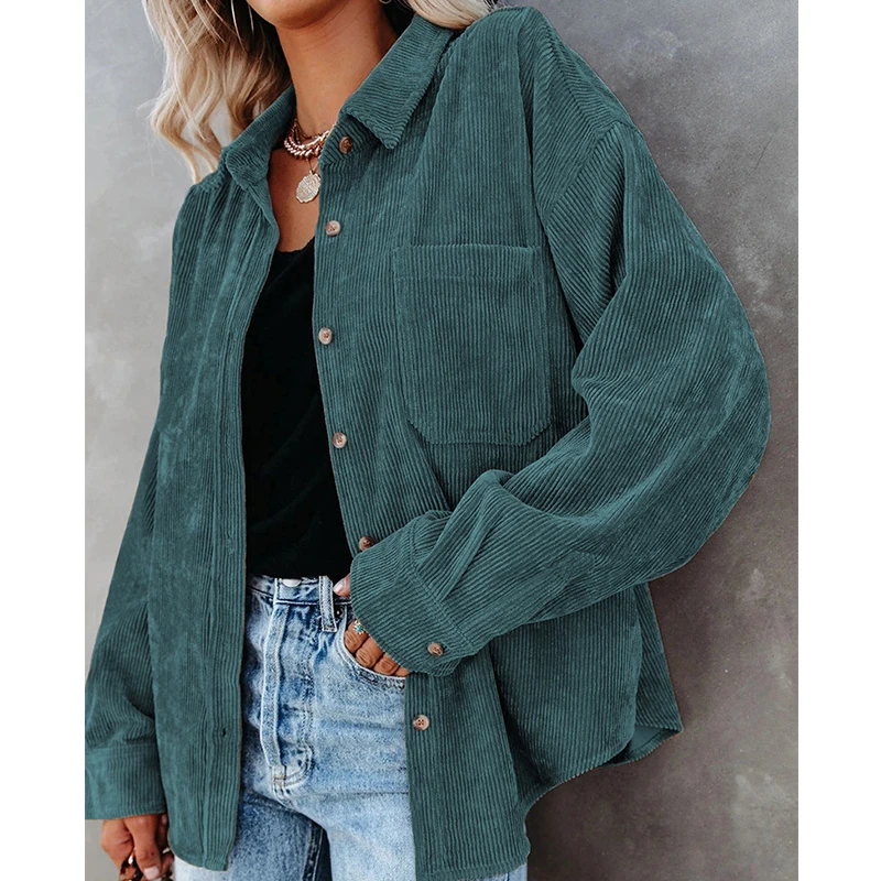 2021 New Retro Autumn Dress Shirt Fashion Clothing Summer Shirt Corduroy Button Single Row Cardigan Style Jaket Women Casual
2021 New Retro Autumn Dress Shirt Fashion Clothing Summer Shirt Corduroy Button Single Row Cardigan Style Jaket Women Casual
