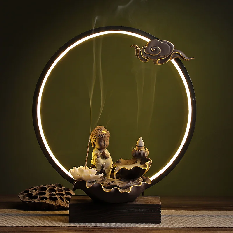 Ceramic Backflow Insence Burner Vintage Arabic Incense Houder Smoke Fountain Lotus Aromatherapy Lamp Diffuser AC50NB | Дом и сад
