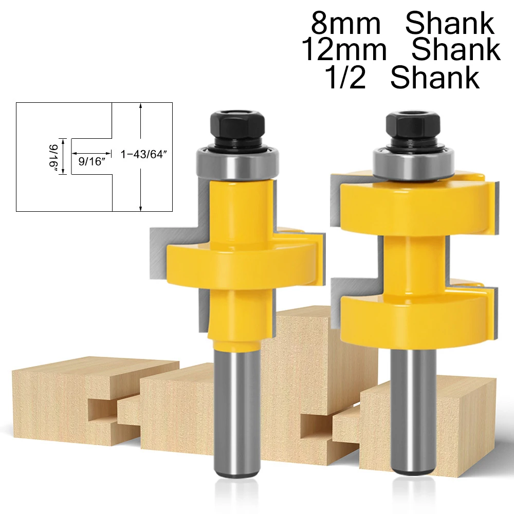 2pcs 8 12mm 1/2 Inch Shank T-slot Router Bit Set Floor Panel Tougue&Groove Joinery Milling Cutters for Wood CNC Machine Tools
2pcs 8 12mm 1/2 Inch Shank T-slot Router Bit Set Floor Panel Tougue&Groove Joinery Milling Cutters for Wood CNC Machine Tools