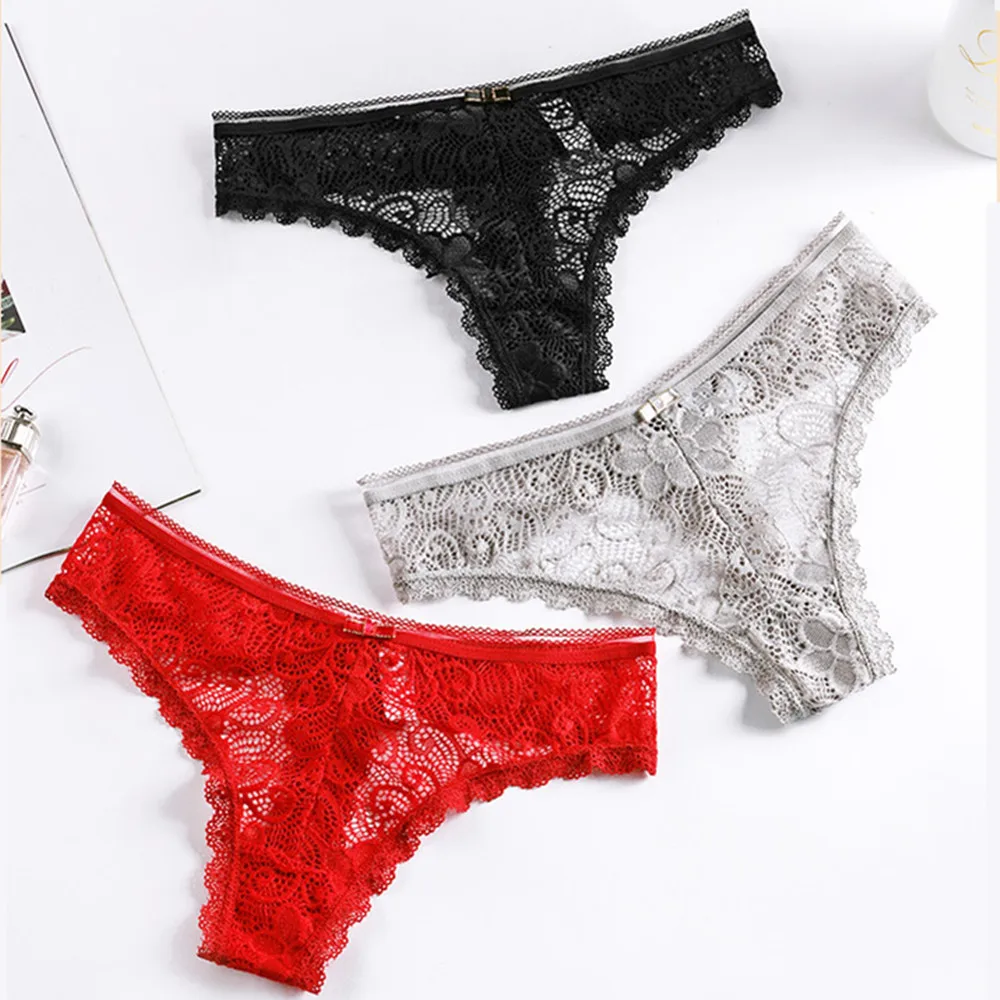 3Pcs Transparent Lace Panties For Women Fashion Girls Briefs Comfortable Lingerie Solid Women's Underpants Low Waist Underwear 
3Pcs Transparent Lace Panties For Women Fashion Girls Briefs Comfortable Lingerie Solid Women's Underpants Low Waist Underwear