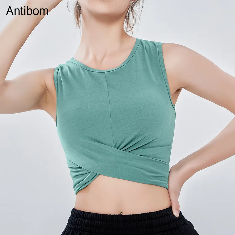 Antibom Woman T-Shirts Sleeveless Padded Crop Top Fitness Gym Yoga Vest Quick Dry Sports Clothes Running Athletic Female Shirts
Antibom Woman T-Shirts Sleeveless Padded Crop Top Fitness Gym Yoga Vest Quick Dry Sports Clothes Running Athletic Female Shirts
