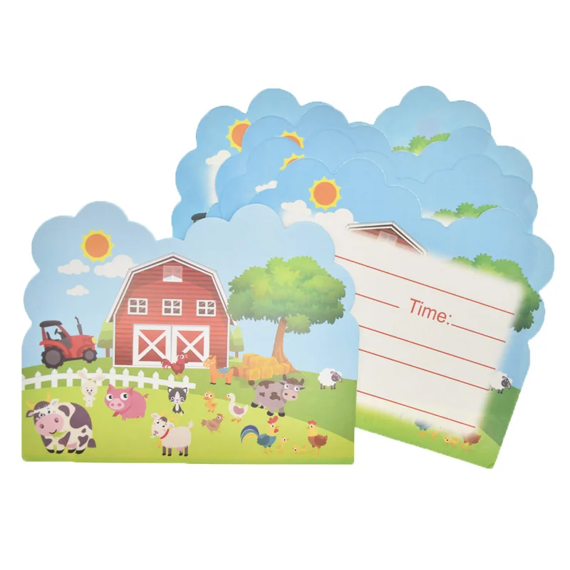 10pcs Party supplies Farm Animals Pig Cow Sheep Chick theme invitation card invitations for kids birthday party decoration cards
10pcs Party supplies Farm Animals Pig Cow Sheep Chick theme invitation card invitations for kids birthday party decoration cards