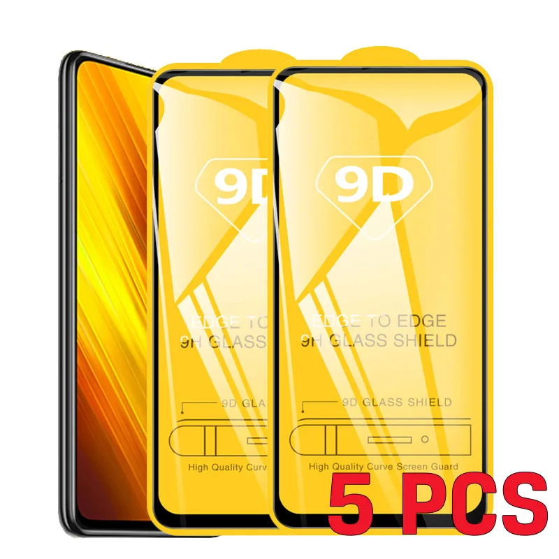 5 шт. поко х3 стекло poco 3x Защитное для Poco X3 NFC Xiaomi nfs на нфс сяоми закаленное полное 9D