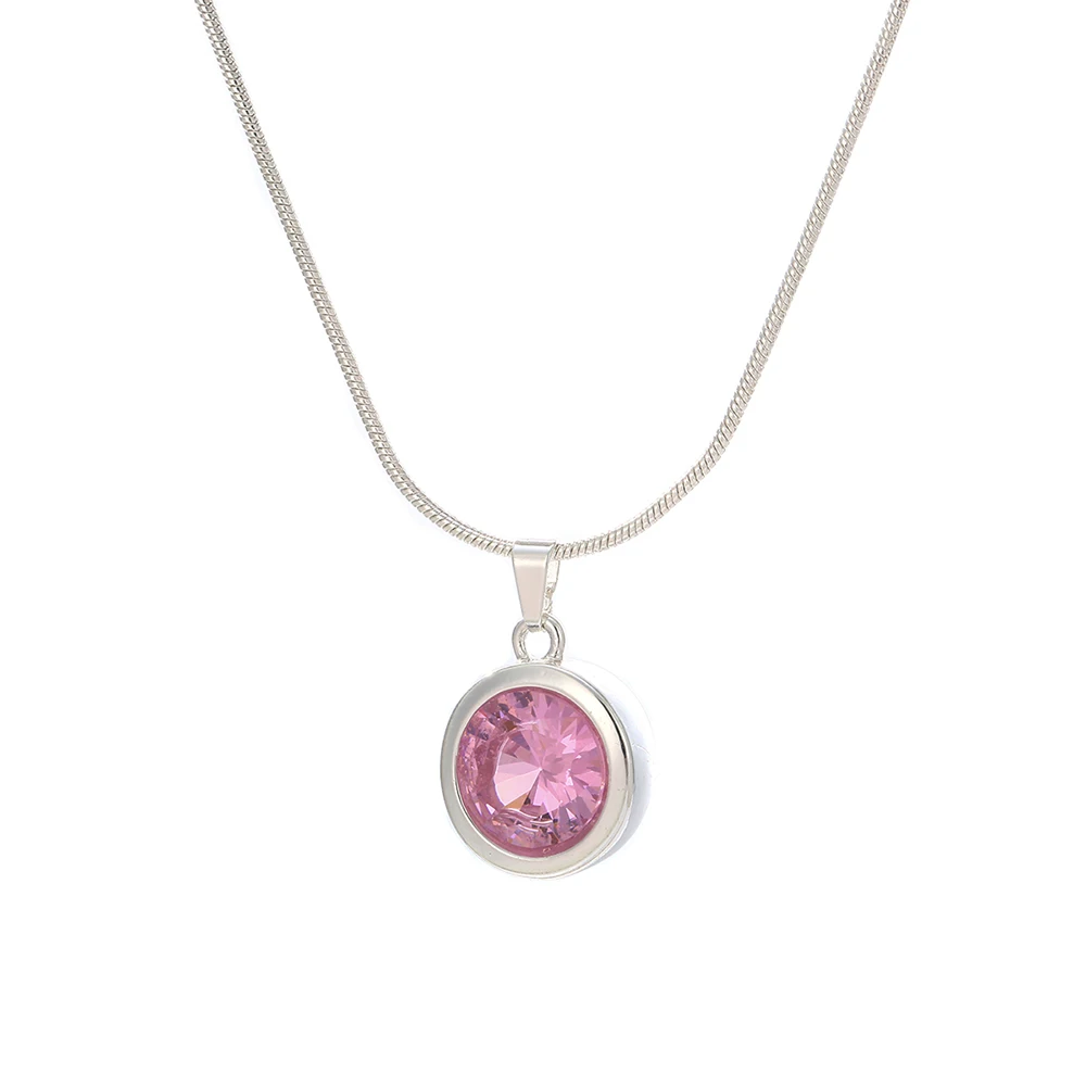 Luxury Silvery Round Pendant Necklace for Women 2021 New Retro Vintage Big Pink White CZ Zircon Stone Jewelry Gift
Luxury Silvery Round Pendant Necklace for Women 2021 New Retro Vintage Big Pink White CZ Zircon Stone Jewelry Gift