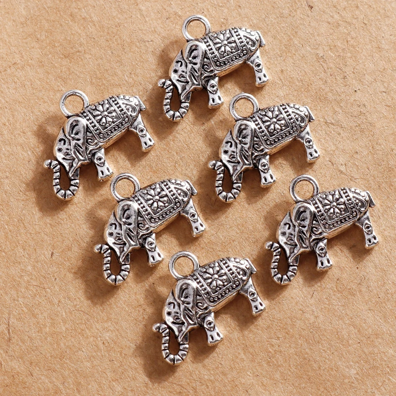 10pcs 13*17mm Alloy DIY Elephant Charm Fit Bracelets Necklace Antique Silver Color Animals Pendant Fashion Jewelry Findings
10pcs 13*17mm Alloy DIY Elephant Charm Fit Bracelets Necklace Antique Silver Color Animals Pendant Fashion Jewelry Findings