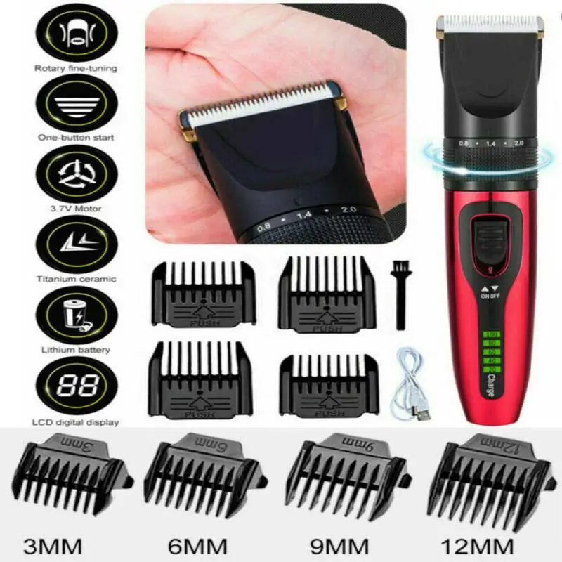 Mens Electric Trimmer Cutter Hair Clipper Cutting Machine Beard Barber Razor Kit RED Golden Rechargeable professional hair cut
Mens Electric Trimmer Cutter Hair Clipper Cutting Machine Beard Barber Razor Kit RED Golden Rechargeable professional hair cut