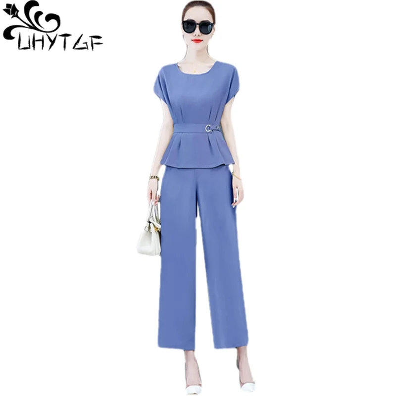 UHYTGF Fashion Women's Summer Two-Piece Sets 2021New O Neck Pullover Tops + Wide Leg Pants Suit Female Plus Size Tracksuit 1610
UHYTGF Fashion Women's Summer Two-Piece Sets 2021New O Neck Pullover Tops + Wide Leg Pants Suit Female Plus Size Tracksuit 1610