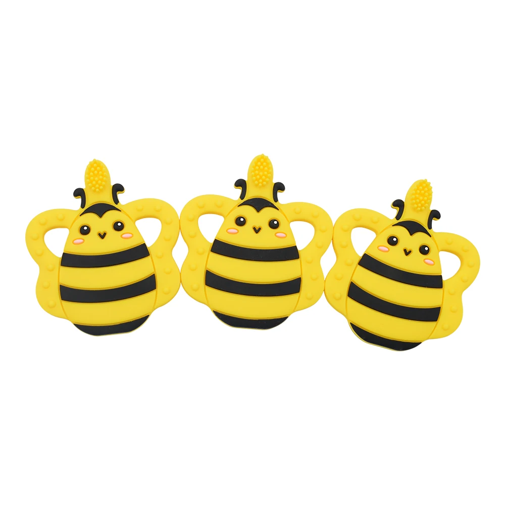 LOFCA 1PC Silicone Bee Toothbrush Teether BPA Free Baby Chew Toy Pendant Food Grade Nursing Necklace Accessory | Мать и ребенок