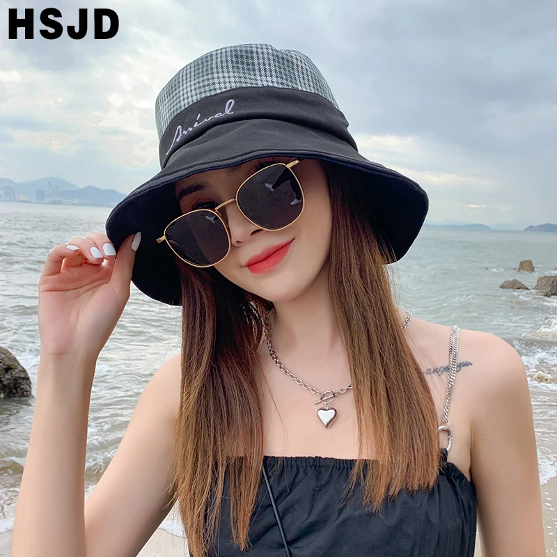 Plaid Bucket Hats Women Summer Sunscreen Panama Hat Wide Brim Foldable Anti-UV Sun Caps Outdoor Travel Fisherman Hat Beach Cap
Plaid Bucket Hats Women Summer Sunscreen Panama Hat Wide Brim Foldable Anti-UV Sun Caps Outdoor Travel Fisherman Hat Beach Cap