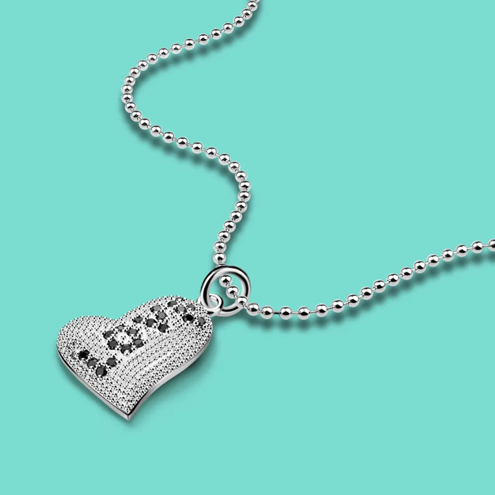 Women's 925 Sterling Silver Necklace Heart Zircon Inlaid Pendant Bead Chain 46-86CM Sweater Chain Necklace Birthday Gift
Women's 925 Sterling Silver Necklace Heart Zircon Inlaid Pendant Bead Chain 46-86CM Sweater Chain Necklace Birthday Gift