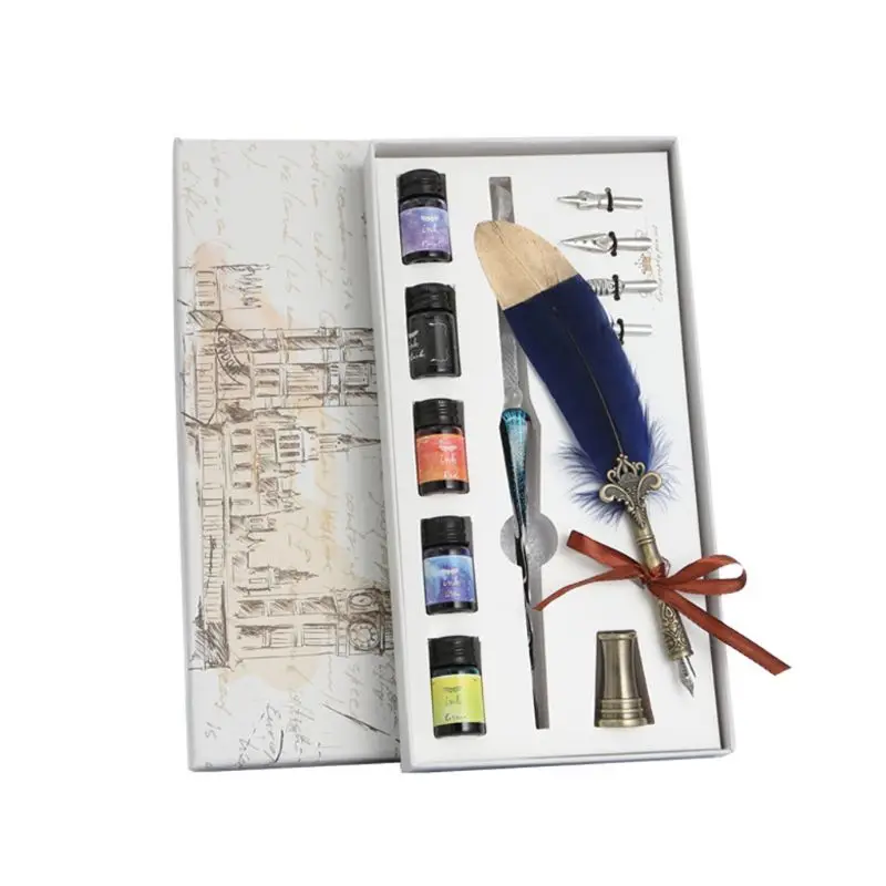 1 Set Vintage Calligraphy Feather Dip Pen Fountain Writing Ink Nib Stationery
1 Set Vintage Calligraphy Feather Dip Pen Fountain Writing Ink Nib Stationery
