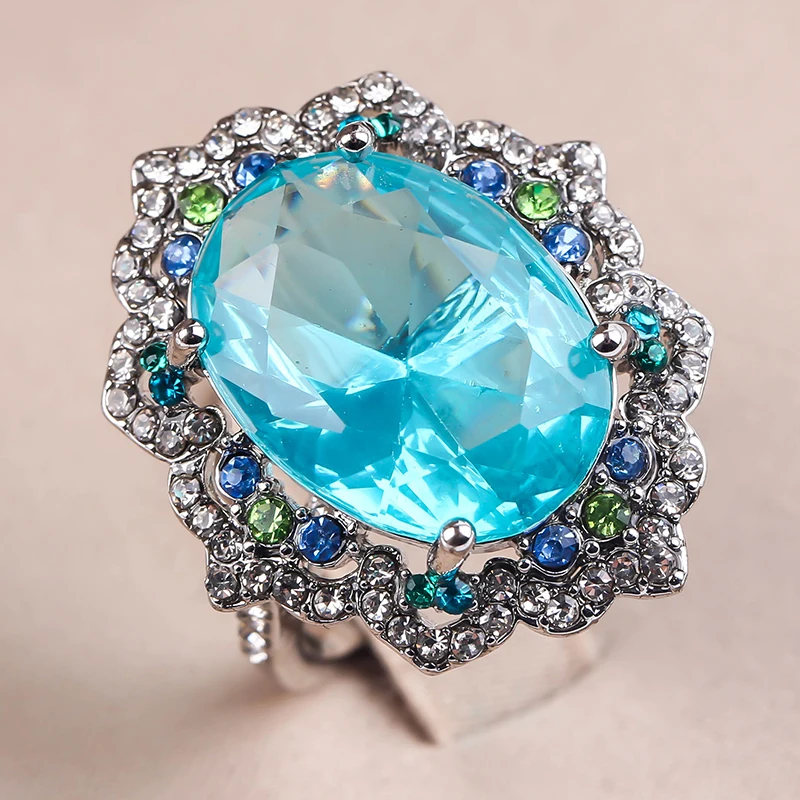 Luxury Large Blue Stone Rings for Women Cubic Zircon Flower Crystal Romantic Wedding Engagement Finger Ring Jewelry Gift
Luxury Large Blue Stone Rings for Women Cubic Zircon Flower Crystal Romantic Wedding Engagement Finger Ring Jewelry Gift