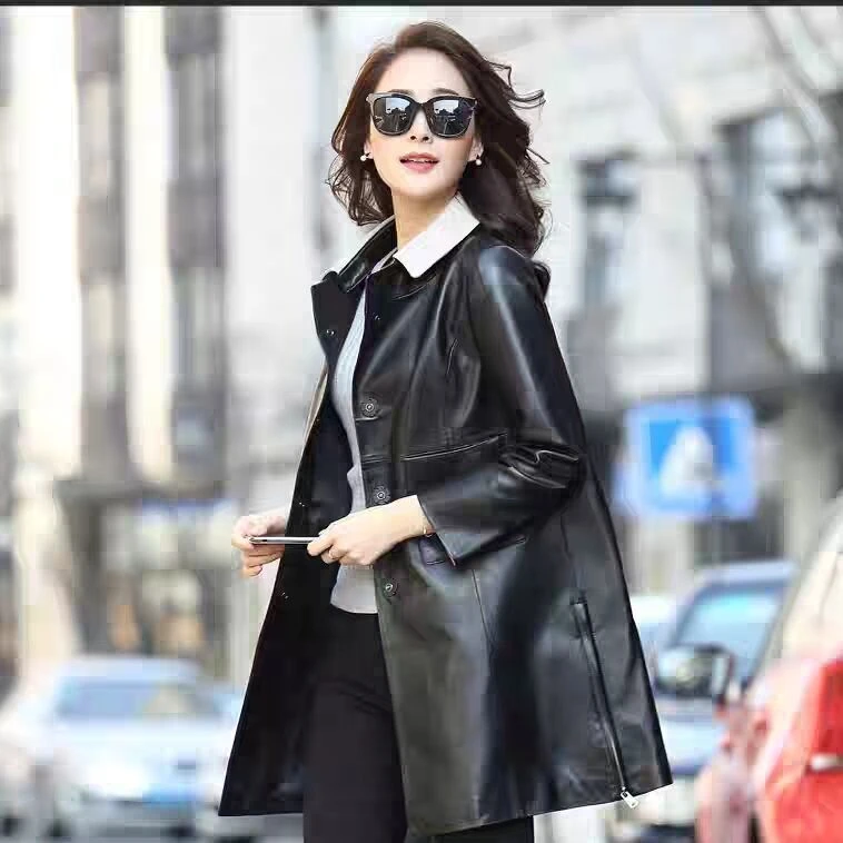 Повседневная кожаная одежда, женское длинное пальто, куртка из овечьей кожи с отложным воротником, новинка 2020, сезон весна-осень, модное обл... 
Повседневная кожаная одежда, женское длинное пальто, куртка из овечьей кожи с отложным воротником, новинка 2020, сезон весна-осень, модное обл...