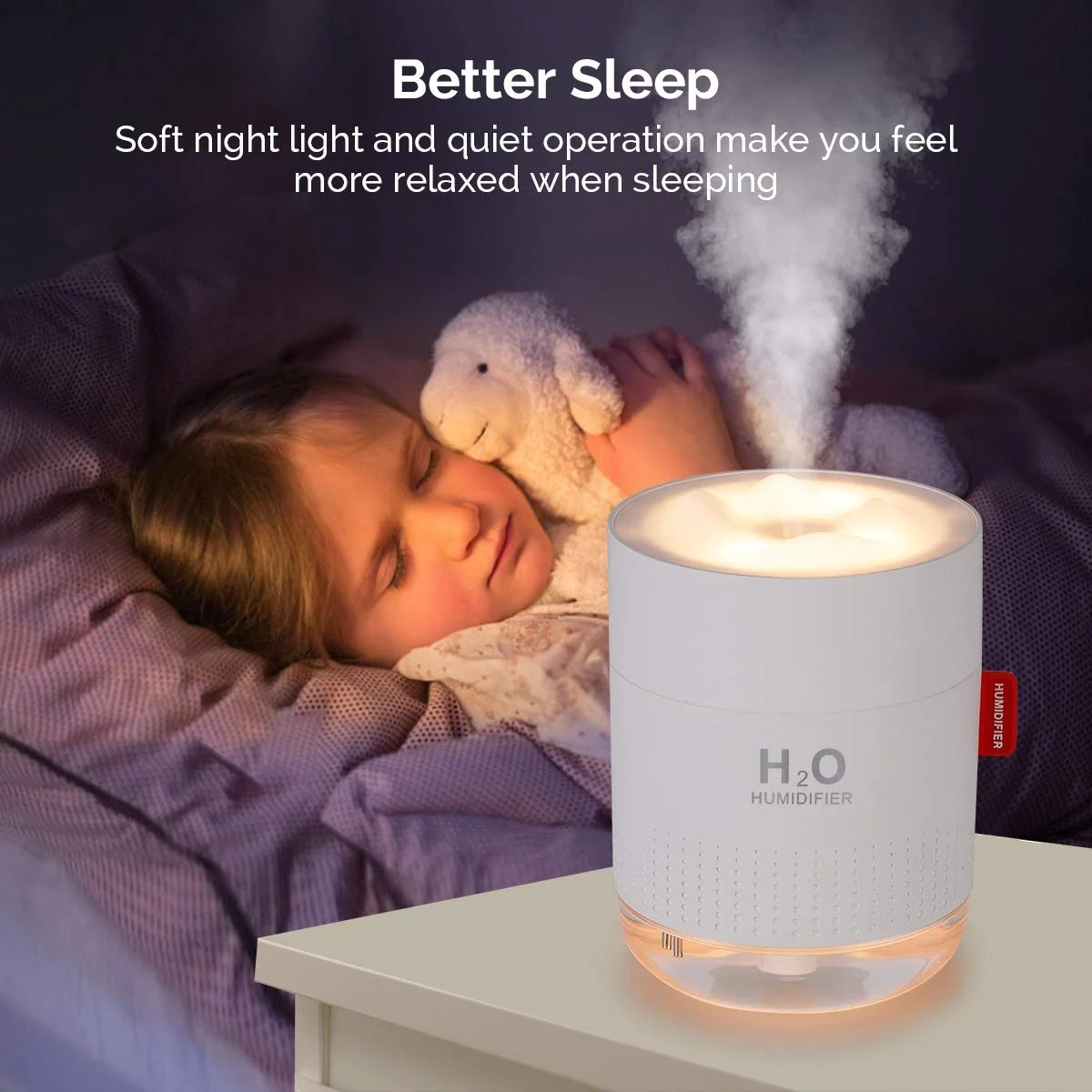 Rechargeable Mini Humidifier,2000mAh Battery or USB Operated, 500ml Water Tank Warm Light, for Car,ravel,Office,Desktop gagets 
Rechargeable Mini Humidifier,2000mAh Battery or USB Operated, 500ml Water Tank Warm Light, for Car,ravel,Office,Desktop gagets