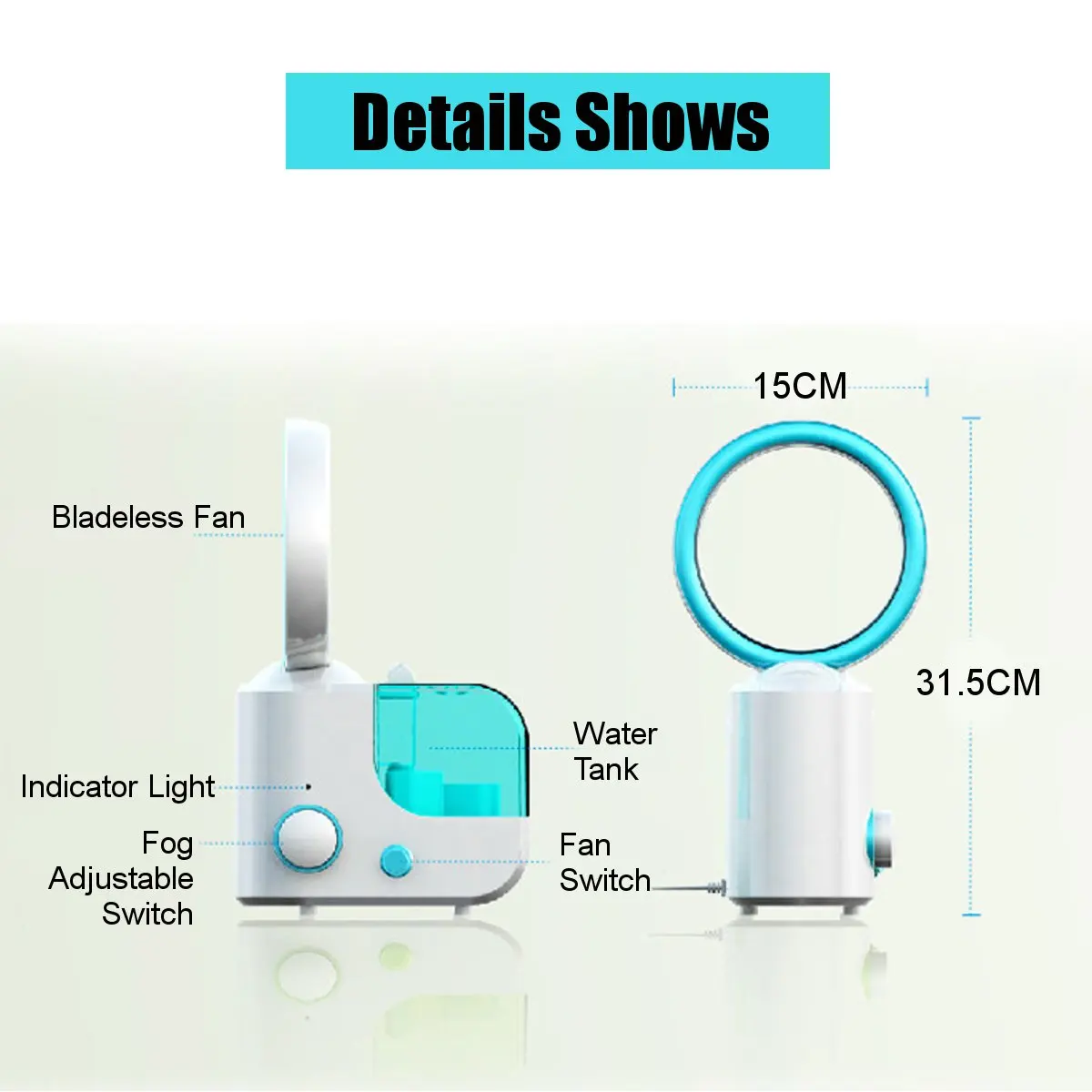 25W 1000ml Mini Ultrasonic Humidifier Bladeless Fans Air Spraying Diffuser Purifier Small Air Conditioning Appliance Home Office
25W 1000ml Mini Ultrasonic Humidifier Bladeless Fans Air Spraying Diffuser Purifier Small Air Conditioning Appliance Home Office
