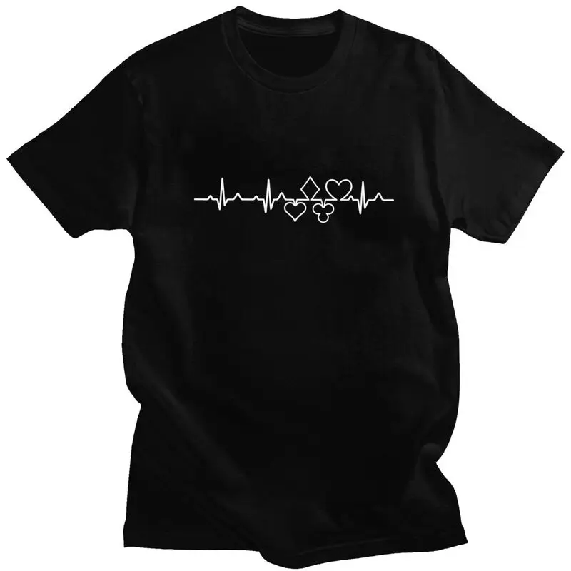 Novelty Poker Heartbeat T Shirt Men Short Sleeve Soft Cotton T-shirt Graphic Game Lovers Tee Tops Graphic Tshirts
Novelty Poker Heartbeat T Shirt Men Short Sleeve Soft Cotton T-shirt Graphic Game Lovers Tee Tops Graphic Tshirts